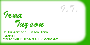 irma tuzson business card